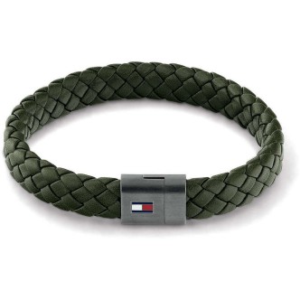 1 - Tommy Hilfiger men's green leather and steel bracelet 2790332