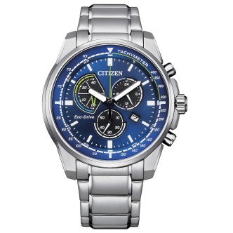 1 - Orologio cronografo Citizen Active uomo AT1190-87L acciaio fondo blu