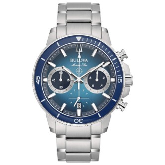 1 - Bulova Chronograph Marine Star blue man 96B380 steel