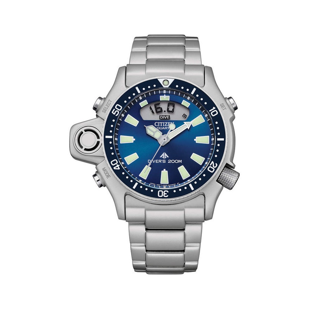 1 - Citizen Aqualand I Promaster men's watch in steel JP2000-67L blue background