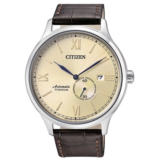 1 - Orologio Citizen automatico uomo Super Titanio fondo dorato NJ0090-30P