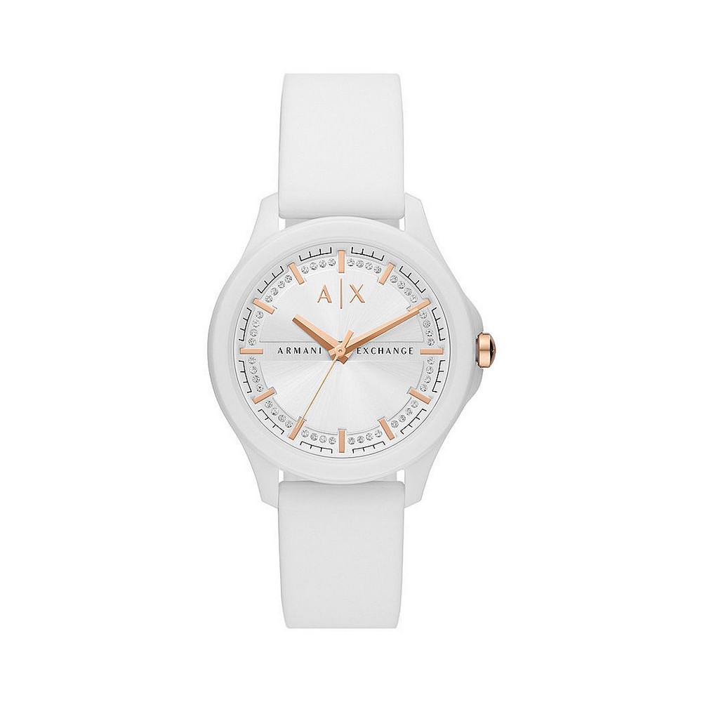 1 - Orologio donna Armani Exchange Hampton silicone bianco solo tempo AX5268