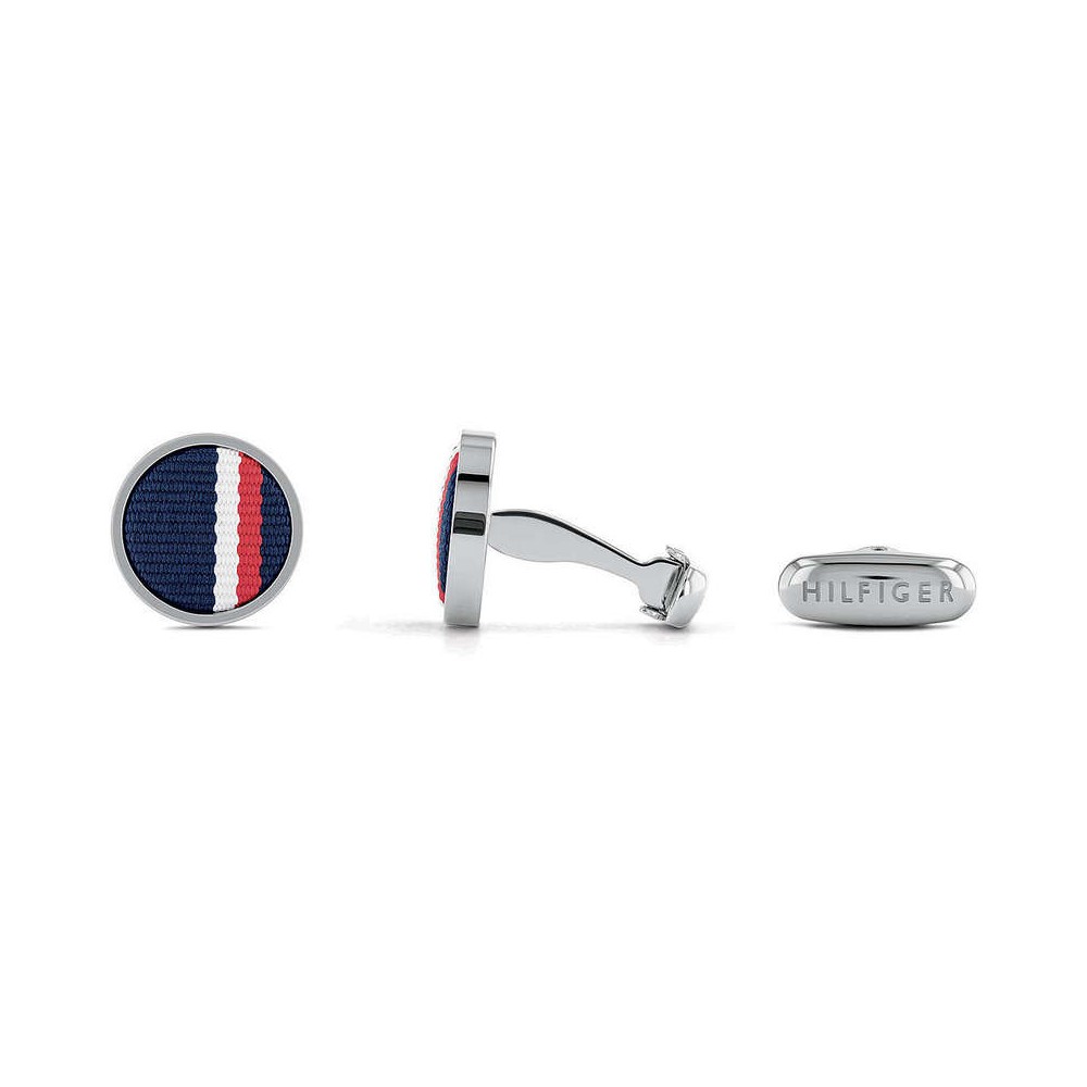 1 - Tommy Hilfiger men's cufflinks steel and fabric 2790352