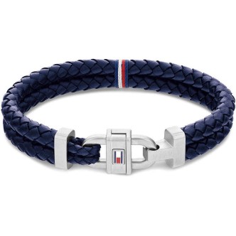 1 - Tommy Hilfiger men's bracelet blue leather and steel 2790362