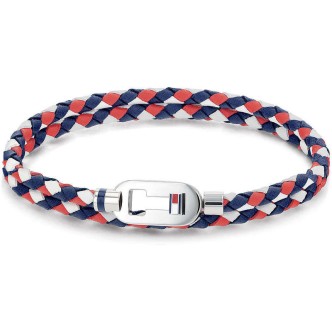 1 - Bracciale uomo Tommy Hilfiger Minimalist multicolor pelle ed acciaio 2790387