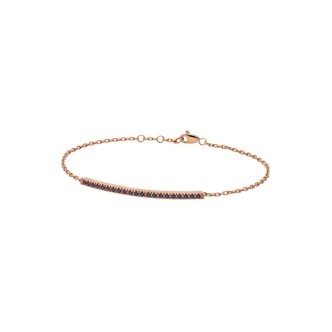 1 - 18Kt Rose Gold Paddle Backspin Woman Gold Bracelet with Sapphires PHBZ9564