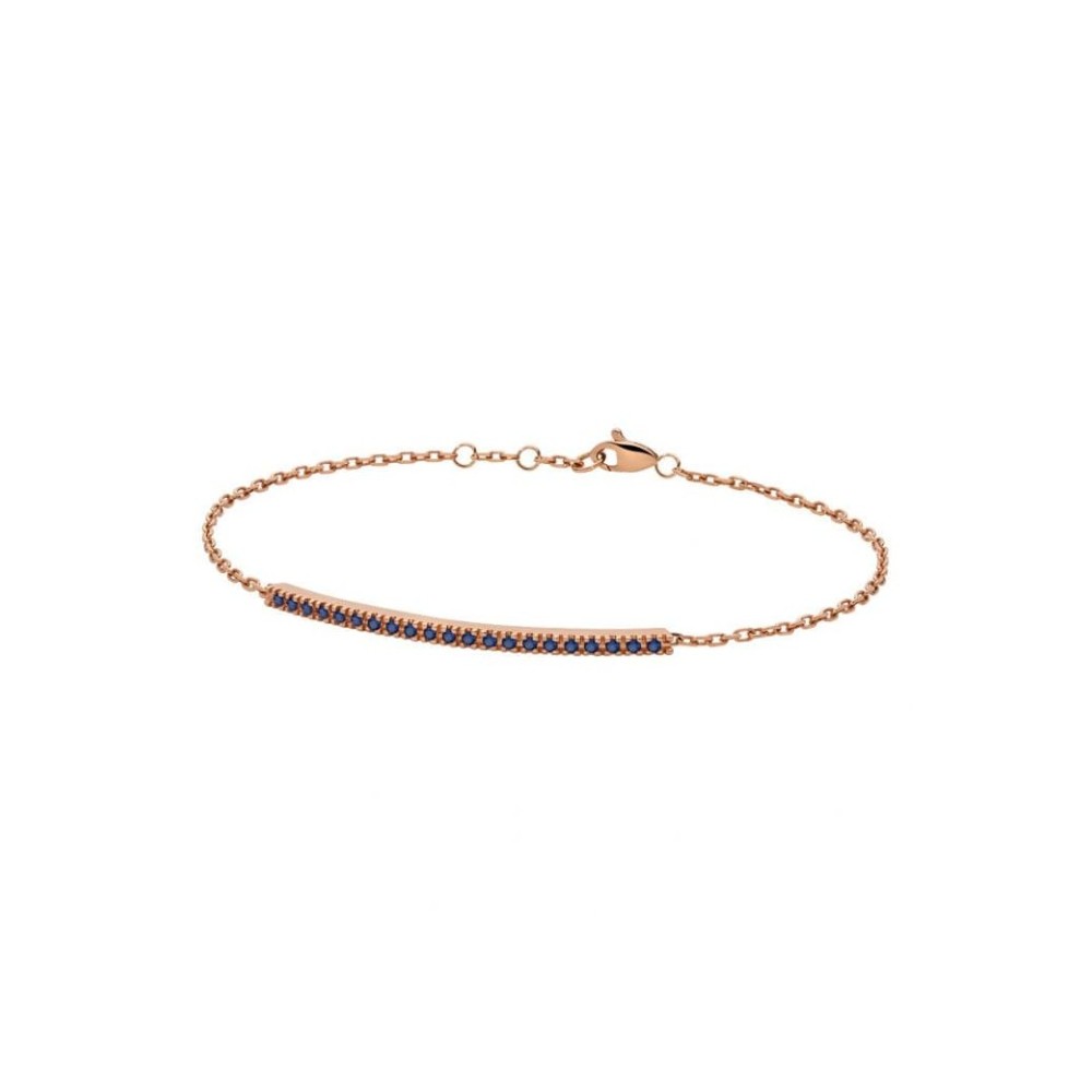 1 - 18Kt Rose Gold Paddle Backspin Woman Gold Bracelet with Sapphires PHBZ9564