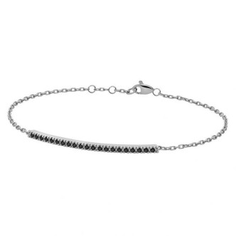 1 - Bracciale Donna Oro Paddle Backspin Oro Bianco 18Kt con diamanti neri PHBF9560