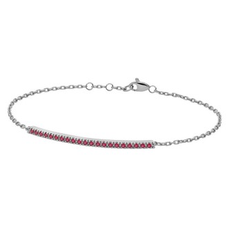 1 - 18Kt White Gold Paddle Backspin Woman Gold Bracelet with Rubies PHBR9561