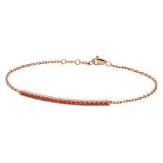 1 - 18Kt Rose Gold Paddle Backspin Woman Gold Bracelet with Rubies PHBR9564