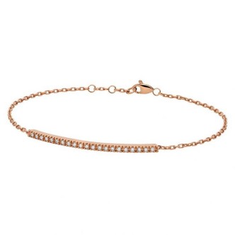 1 - 18Kt Rose Gold Paddle Backspin Woman Gold Bracelet with White Diamonds PHBF9562.011