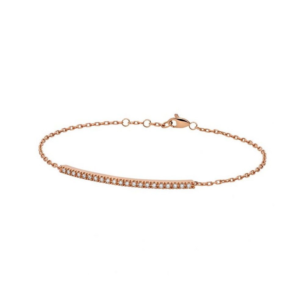 1 - 18Kt Rose Gold Paddle Backspin Woman Gold Bracelet with White Diamonds PHBF9562.011