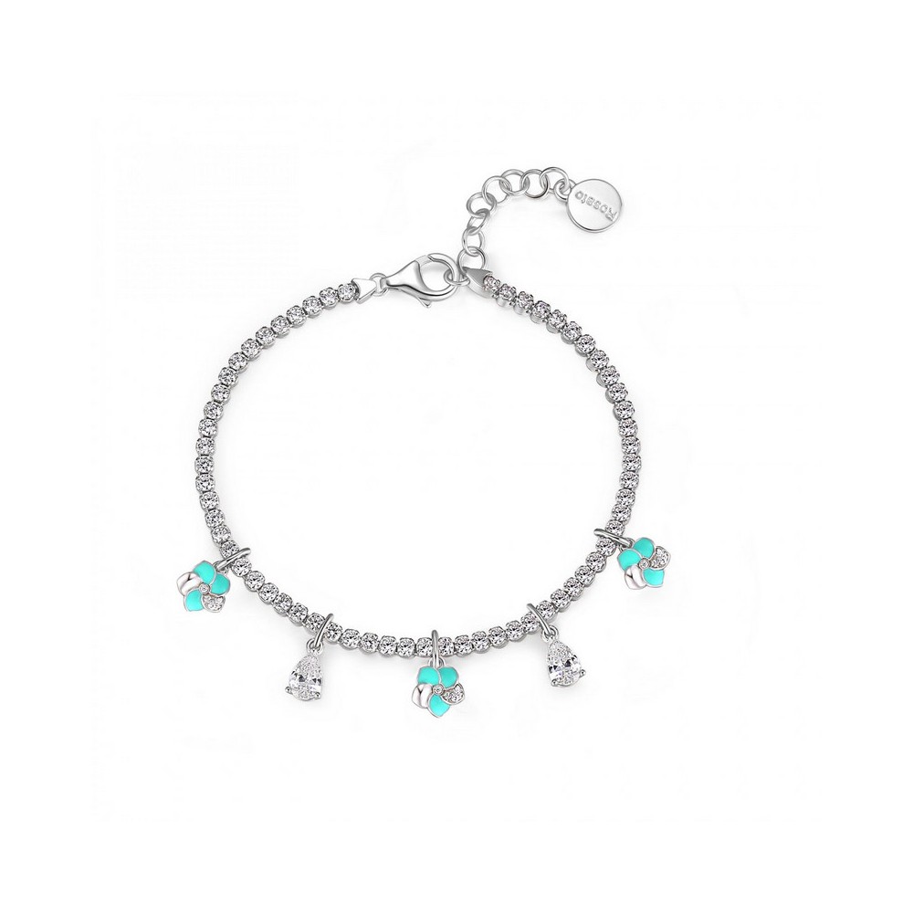 1 - Tennis bracelet with flowers Rosato Gaia woman RZGA28 925 silver with enamel