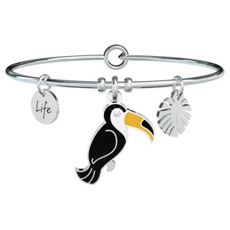 1 - Bracelet Kidult 731315 toucan in 316L steel with crystals and enamel Animal Planet collection