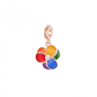 1 - Charm fiore multicolor Rosato donna Argento 925 con zirconi RZLE056