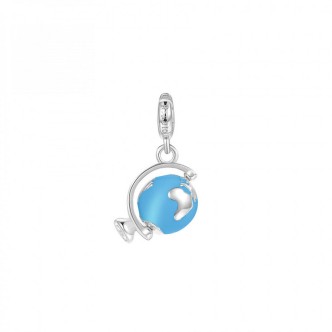 1 - Charm Mappamondo Rosato donna Argento 925 con smalto RZ193R