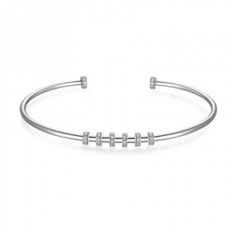 1 - Bracciale rigido Rosato STORIE Argento 925 con zirconi RZB038A