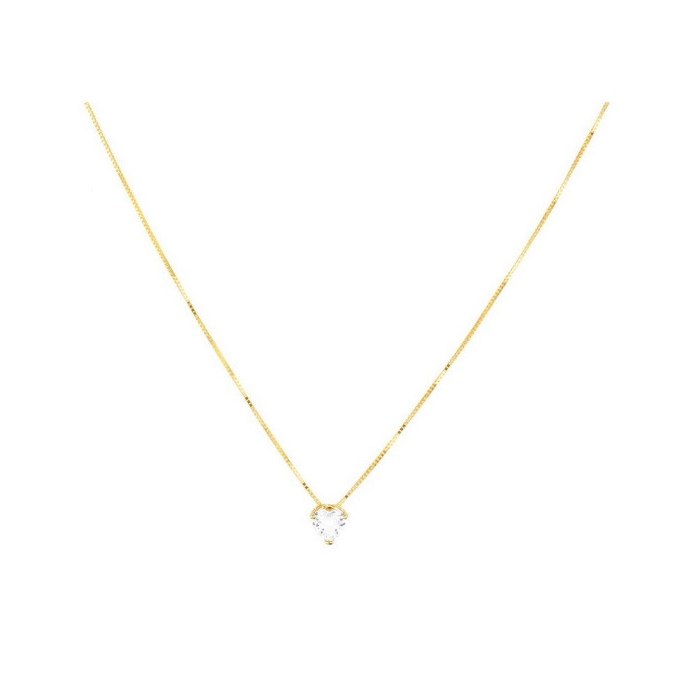 1 - Woman necklace heart zircon Yellow Gold Stroili Claire 1424438