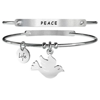 1 - Bracelet Kidult 231634 dove in 316L steel with crystals collection Animal Planet