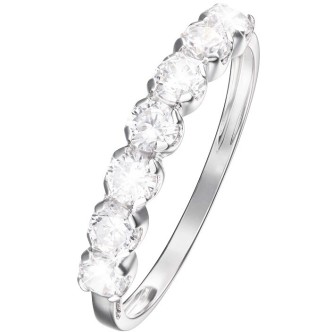 1 - Stroili Riviere woman ring 9Kt white gold with white cubic zirconia 1415107