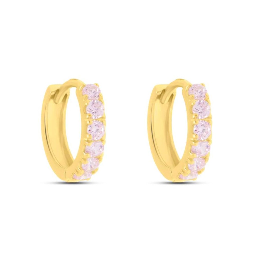 1 - Stroili yellow gold women's circle earrings with zircons 1411829