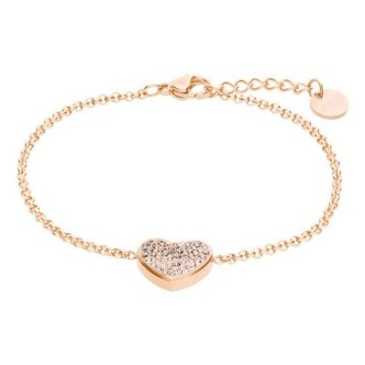 1 - Bracciale donna cuore rosato Stroili Lady Phantasya acciaio cristalli 1670577