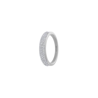 1 - Stroili 1670565 steel band ring for women with rhinestones mis. 18.