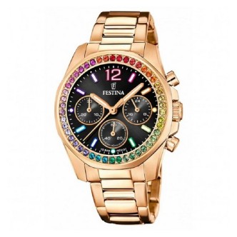 1 - Orologio donna Festina Boyfriend rosato multicolor cronografo acciaio F20639/3