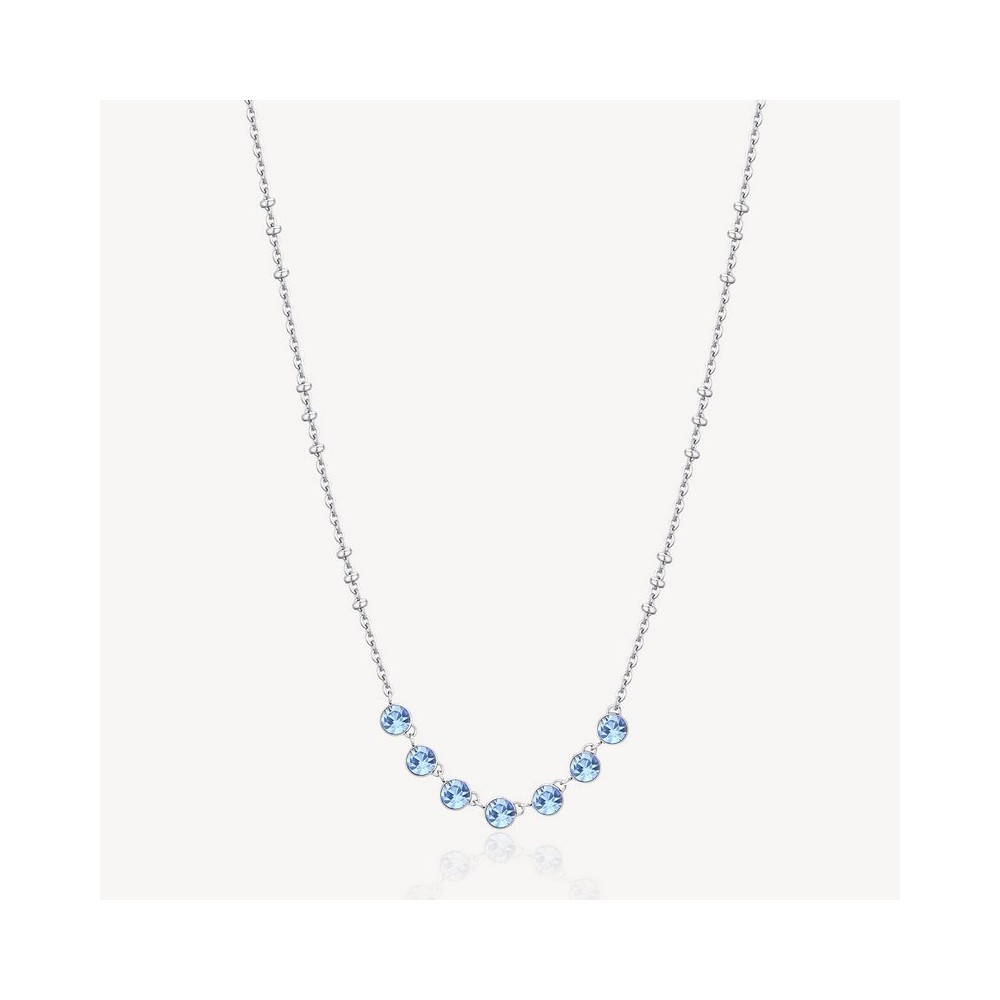 1 - Collana donna Brosway Symphonia acciaio con Swarovski azzurri BYM134