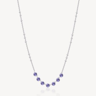 1 - Brosway Symphonia steel woman necklace with purple Swarovski BYM135