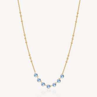 1 - Brosway Symphonia women's golden steel necklace with light blue Swarovski BYM137