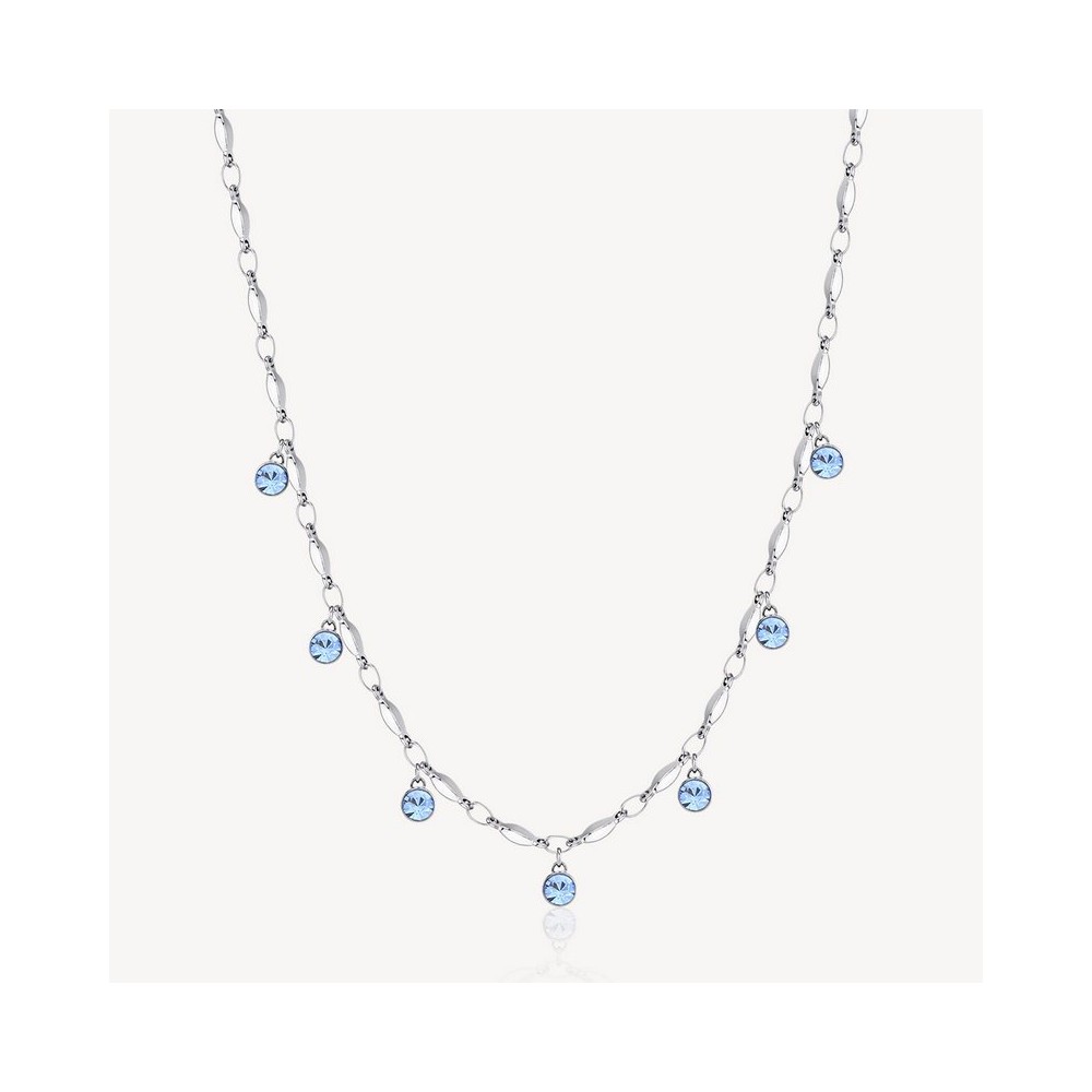 1 - Collana donna Brosway Symphonia acciaio con Swarovski azzurri BYM139