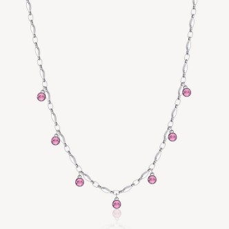 1 - Collana donna Brosway Symphonia acciaio con Swarovski rosa BYM140