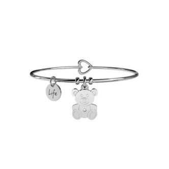 1 - Kidult bracelet 231556 bear in 316L steel with crystals collection Animal Planet