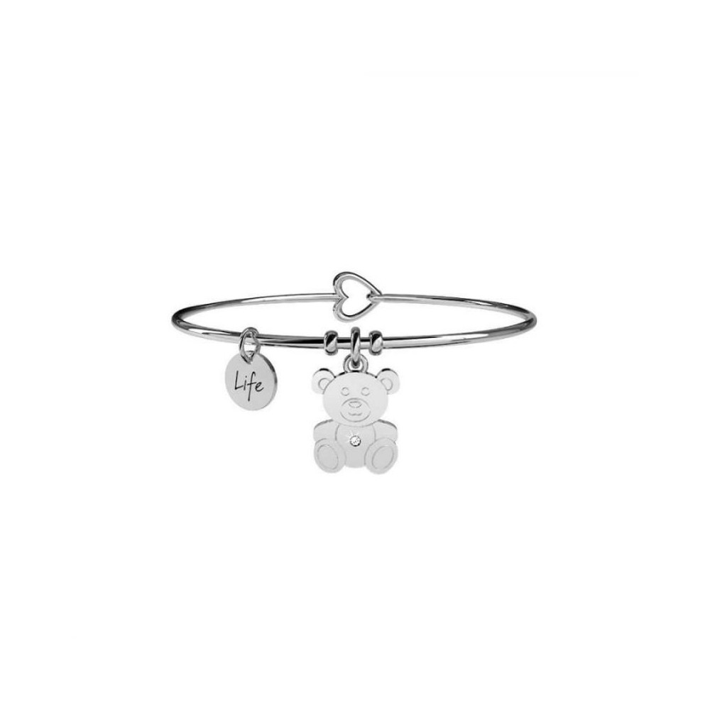 1 - Kidult bracelet 231556 bear in 316L steel with crystals collection Animal Planet