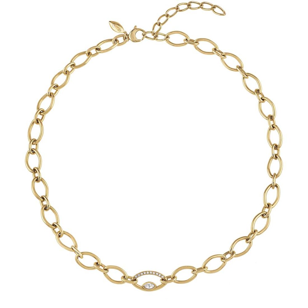 1 - Breil woman necklace Giulia Salemi eye with zircons golden steel TJ3179