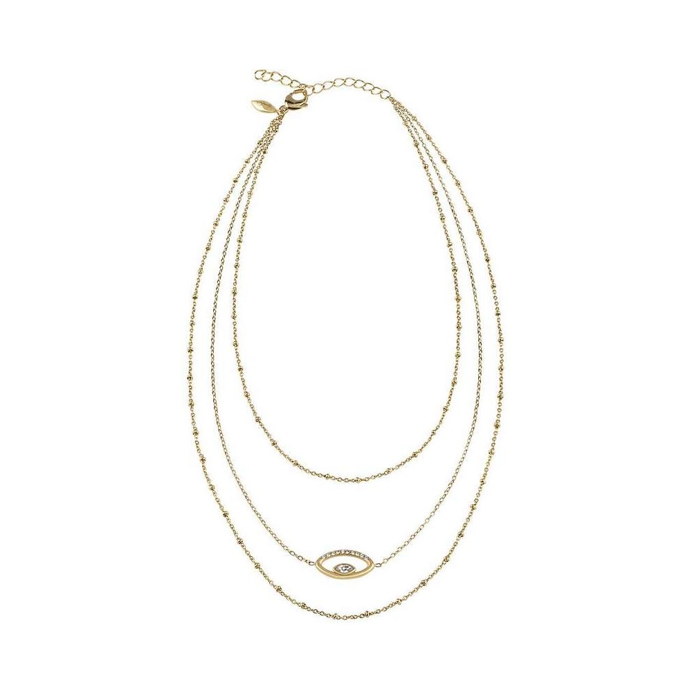 1 - Breil woman 3-wire necklace Giulia Salemi eye with golden steel zircons TJ3177