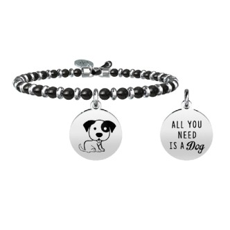 1 - Bracciale Kidult 731452 cane in acciaio 316L con Agata e smalto collezione Animal Planet