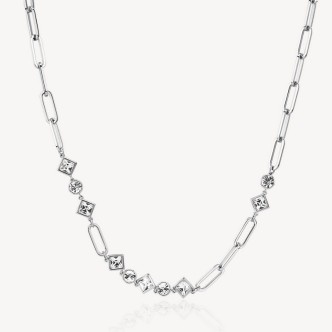 1 - Brosway Emphasis steel chain necklace with crystals BEH05