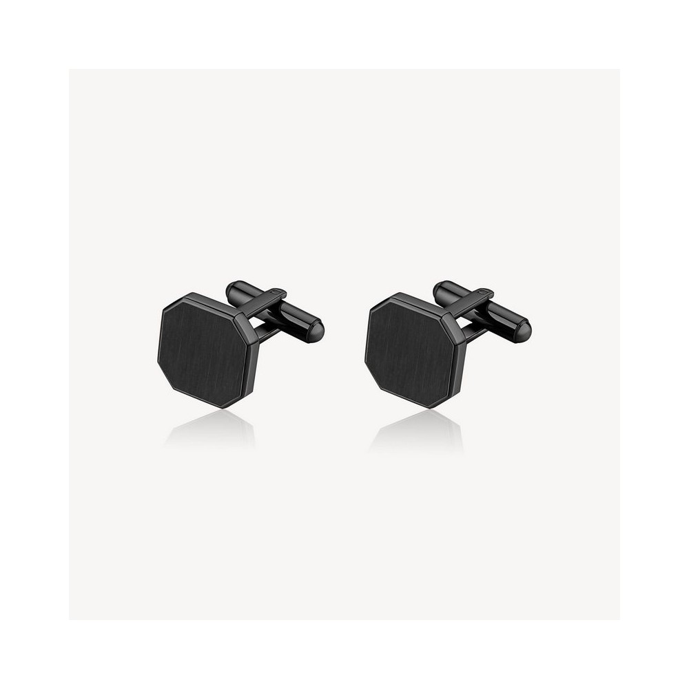 1 - Brosway INK cufflinks man black satin steel BIK107