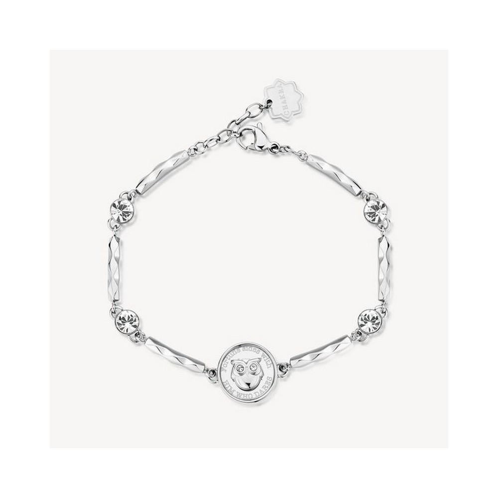 1 - Bracciale donna gufo Brosway Chakra BHKB121 acciaio con cristalli