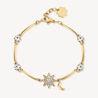 1 - Brosway Chakra BHKB124 gold star woman bracelet in steel with crystals