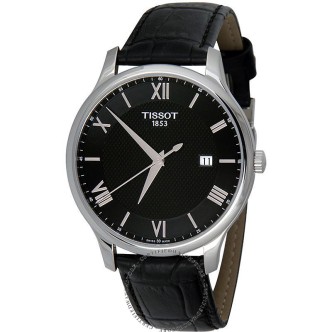 1 - Tissot Only time Watch man analogue leather strap model T063.610.16.058.00 T-Tradition