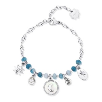 1 - Bracciale donna mistico luna e madreperla Brosway Chakra BHKB133 acciaio con cristalli