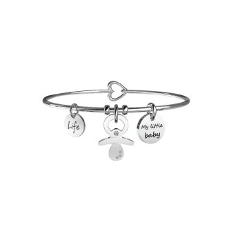 1 - Kidult 231668 pacifier bracelet in 316L stainless steel with crystals from the Special Moments collection