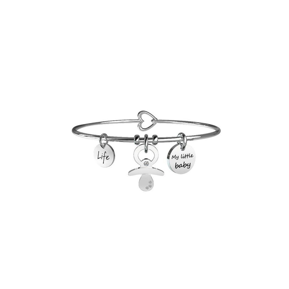 1 - Kidult 231668 pacifier bracelet in 316L stainless steel with crystals from the Special Moments collection