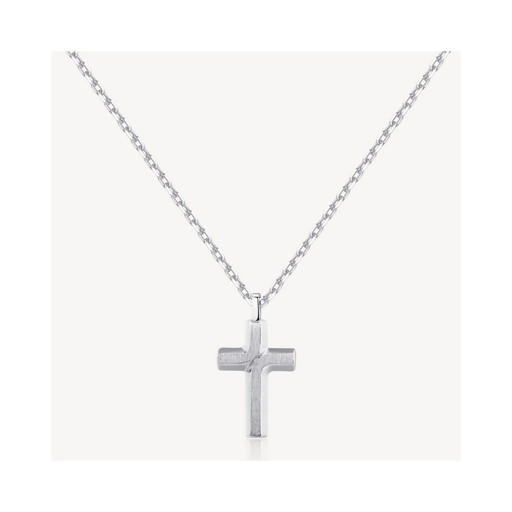 1 - Brosway Backliner BBC04 cross man necklace in brushed steel