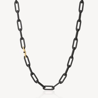 1 - Collana uomo catena Brosway Caliburn BBU02 acciaio nero satinato con cristallo