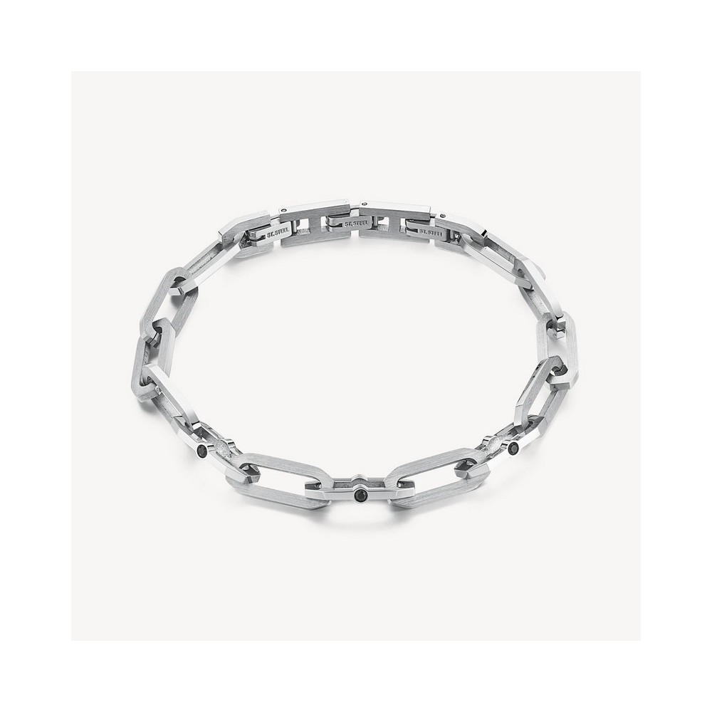 1 - Brosway Caliburn BBU11 chain bracelet in satin steel with crystal