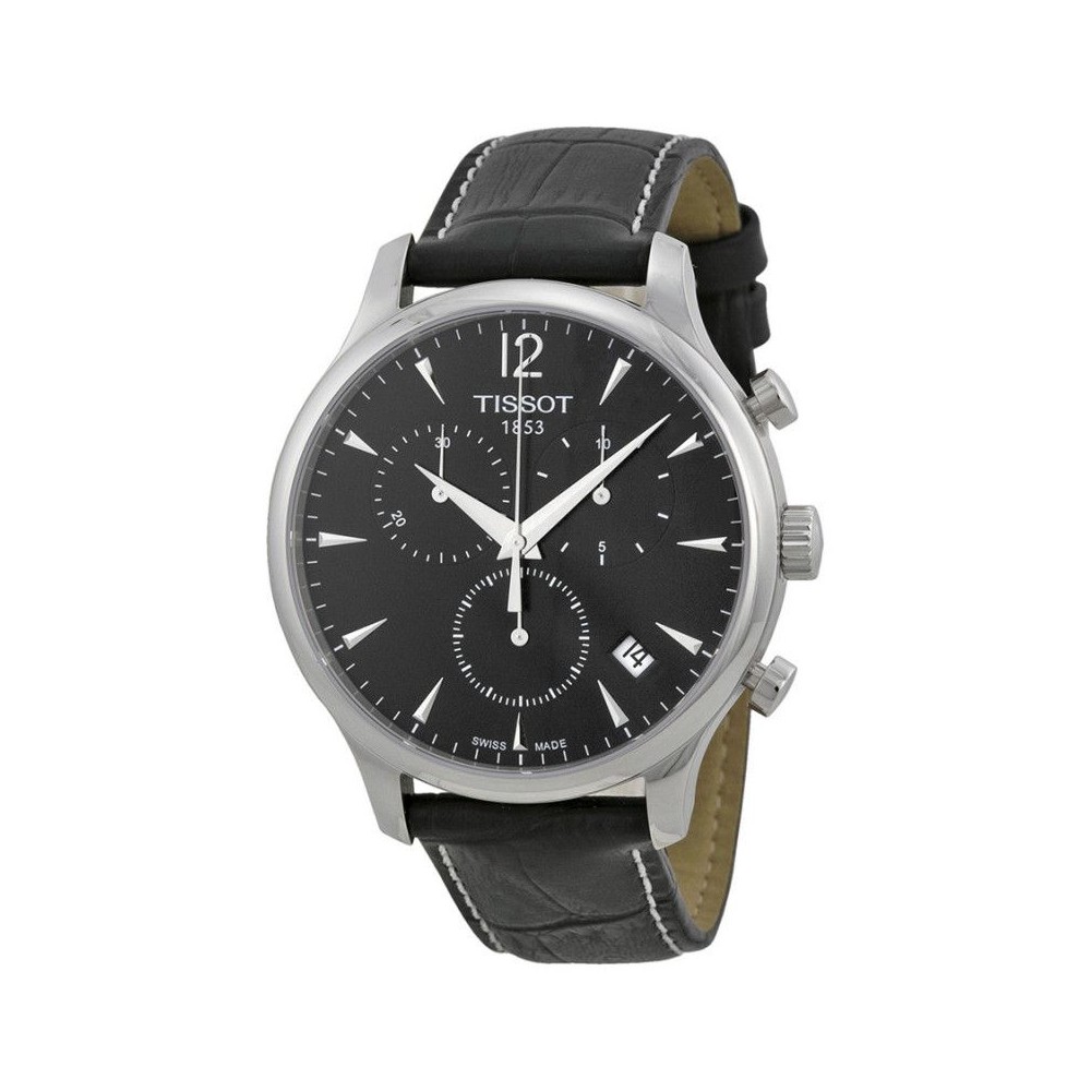 1 - Watch Tissot Chronograph man analogical leather strap model T063.617.16.057.00 Tradition Cronograph